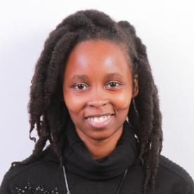 Candid photo of a woman smiling
