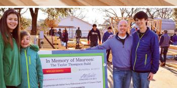 Maureen's family at the Habitat build site