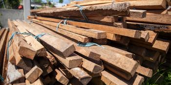 Wood from a shelter repair kit in the Philippines