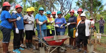 Trainees at Habitat Fiji's Build Back Safe training