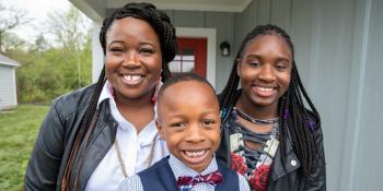 Ashlee with her son and daughter.