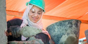 woman building in Jordan