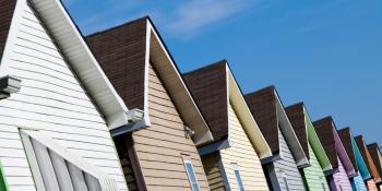 Line of colorful houses.