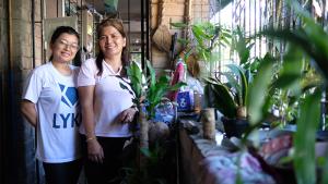 Althea and her mother at home in Taguig City, Philippines