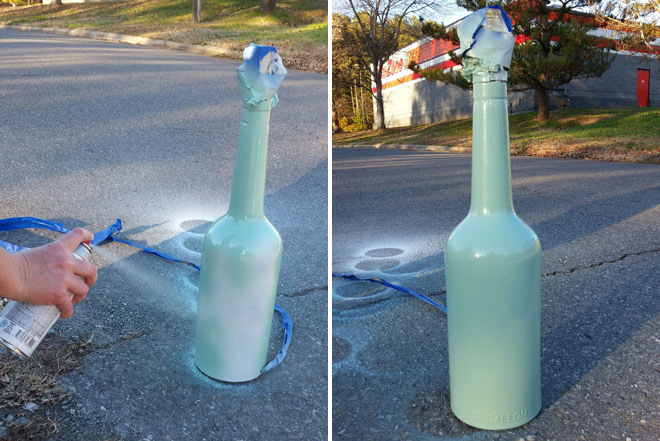 Spray painted lamp