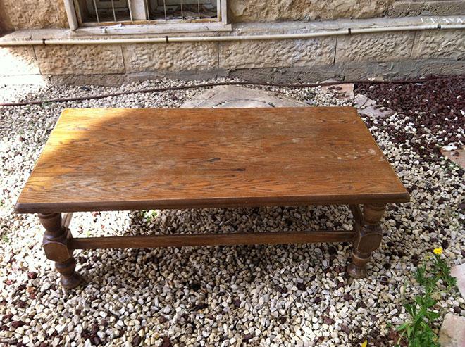 upcycled wooden coffee table