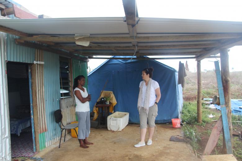 Michael’s wife Farina (left) with a donor representative