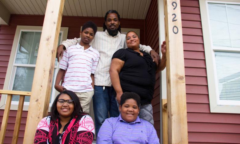 Habitat homeowner Shaun and his family