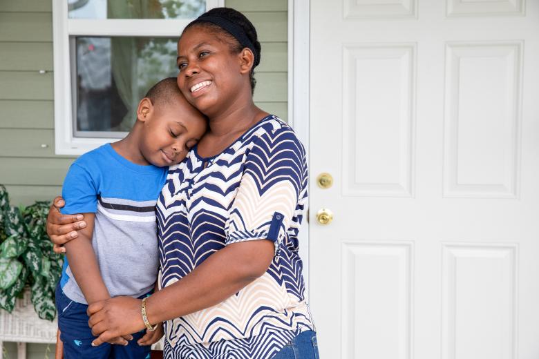 Magdala and her son Zachary at their Habitat home. 