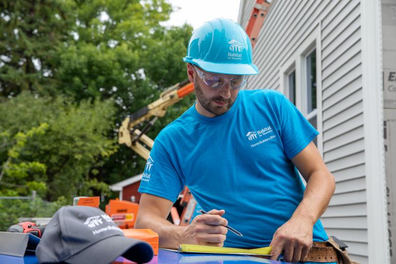 Brian working on a build site.