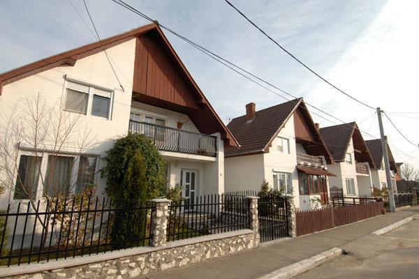 A row of homes in Romania.