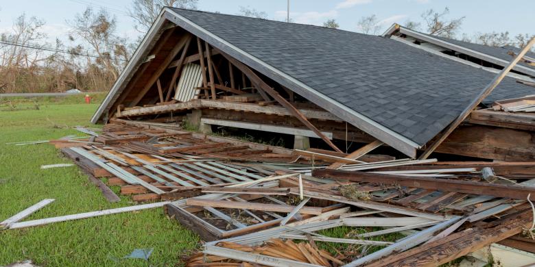 Photo of a house fully destroyed by Hurricane Ida taken by Leslie Gamboni.