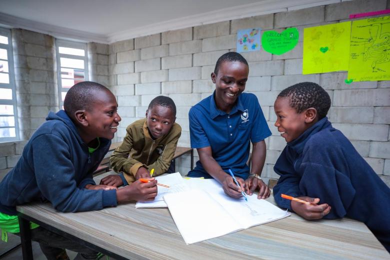 students in a group discussion