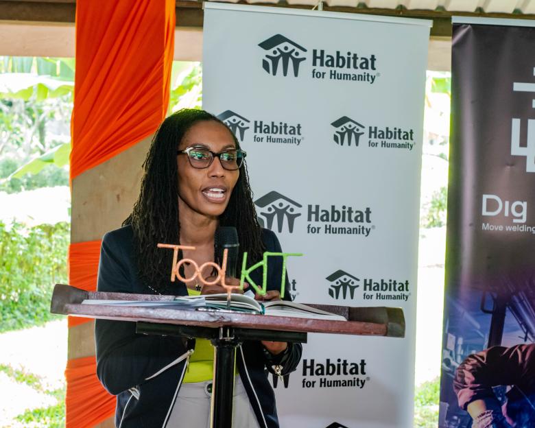 Beatrice gichohi speaking at the event
