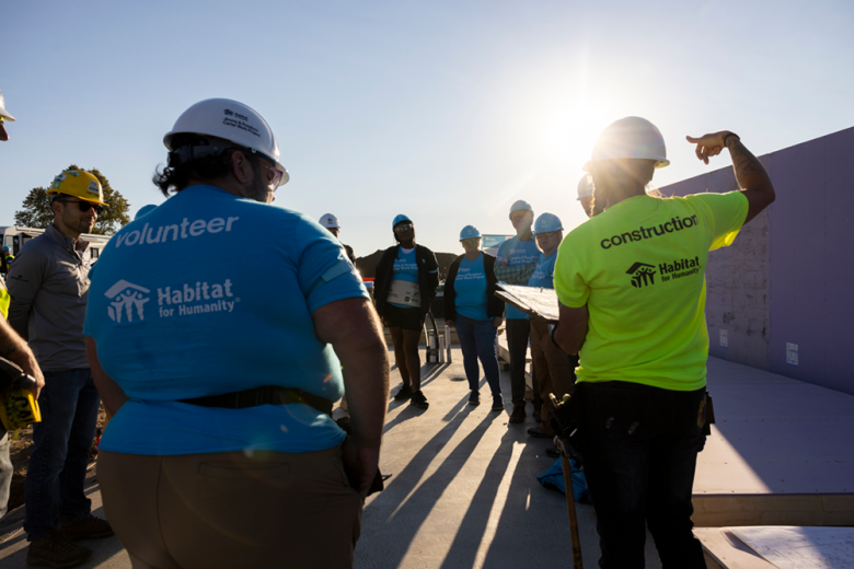 Volunteers on the 2024 Carter Work Project build site